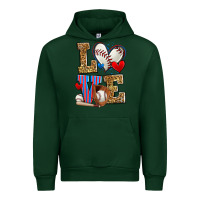 Forest Green love baseball Urban Hoodie - Zillion Design Studio