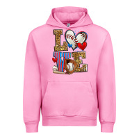 Fuchsia Pink love baseball Urban Hoodie - Zillion Design Studio