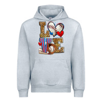 Heather Grey love baseball Urban Hoodie - Zillion Design Studio