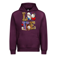 Mauve Wine love baseball Urban Hoodie - Zillion Design Studio