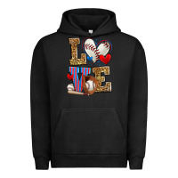 Pigment Black love baseball Urban Hoodie - Zillion Design Studio