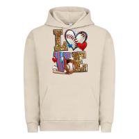 Pigment French Oak love baseball Urban Hoodie - Zillion Design Studio