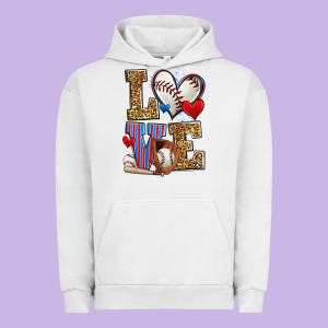 Love Baseball Urban Hoodie Designed By Zillion Design Studio