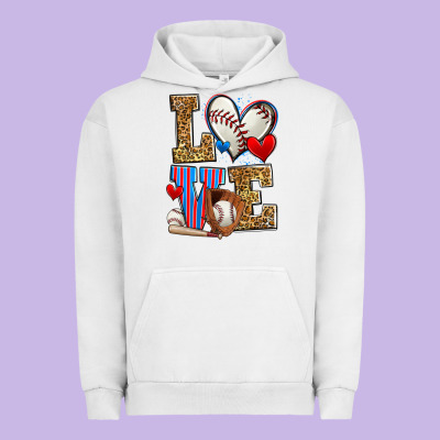 Love Baseball Urban Hoodie Designed By Zillion Design Studio
