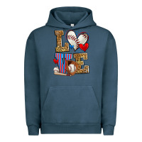 Pigment Midnight Navy love baseball Urban Hoodie - Zillion Design Studio