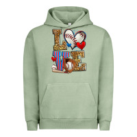 Pigment Oil Green love baseball Urban Hoodie - Zillion Design Studio