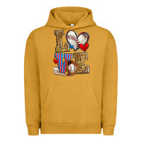 Pigment Peanut Butter love baseball Urban Hoodie - Zillion Design Studio