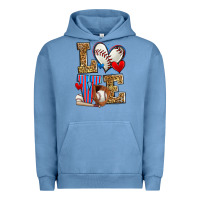 Pigment Pebble Blue love baseball Urban Hoodie - Zillion Design Studio