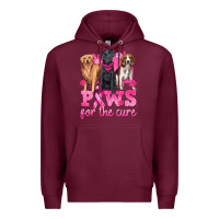Burgundy Paws For The Cure Premium Hoodie - texasbilliewilder