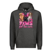 Charcoal Heather Paws For The Cure Premium Hoodie - texasbilliewilder