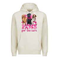 Oatmeal Heather Paws For The Cure Premium Hoodie - texasbilliewilder