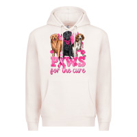 Pale Pink Paws For The Cure Premium Hoodie - texasbilliewilder