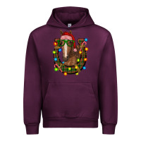 Mauve Wine christmas horseshoe with horse Urban Hoodie - RanaPortraitStore