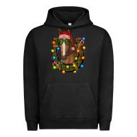 Pigment Black christmas horseshoe with horse Urban Hoodie - RanaPortraitStore