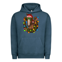 Pigment Midnight Navy christmas horseshoe with horse Urban Hoodie - RanaPortraitStore