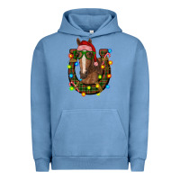 Pigment Pebble Blue christmas horseshoe with horse Urban Hoodie - RanaPortraitStore