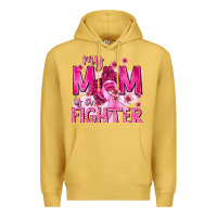 Antique Gold My Mom Is a Fighter with Ribbon Premium Hoodie - texasbilliewilder