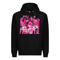Black My Mom Is a Fighter with Ribbon Premium Hoodie - texasbilliewilder