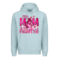 Blue Mist My Mom Is a Fighter with Ribbon Premium Hoodie - texasbilliewilder