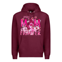 Burgundy My Mom Is a Fighter with Ribbon Premium Hoodie - texasbilliewilder