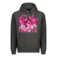 Charcoal Heather My Mom Is a Fighter with Ribbon Premium Hoodie - texasbilliewilder