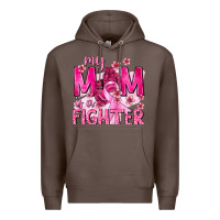 Coffee My Mom Is a Fighter with Ribbon Premium Hoodie - texasbilliewilder