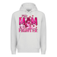 Dove Grey My Mom Is a Fighter with Ribbon Premium Hoodie - texasbilliewilder