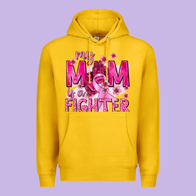 My Mom Is A Fighter With Ribbon Premium Hoodie Designed By Texasbilliewilder