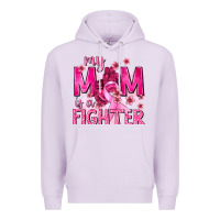 Lilac My Mom Is a Fighter with Ribbon Premium Hoodie - texasbilliewilder