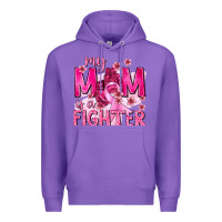 Purple My Mom Is a Fighter with Ribbon Premium Hoodie - texasbilliewilder