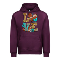 Mauve Wine love american football Urban Hoodie - Zillion Design Studio