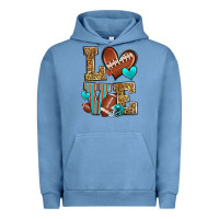 Pigment Pebble Blue love american football Urban Hoodie - Zillion Design Studio