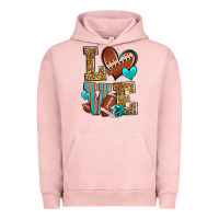 Pigment Salmon love american football Urban Hoodie - Zillion Design Studio