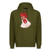 Army Green silly chicken head Premium Hoodie - RanaPortraitStore
