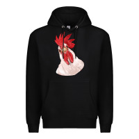 Black silly chicken head Premium Hoodie - RanaPortraitStore