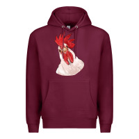 Burgundy silly chicken head Premium Hoodie - RanaPortraitStore