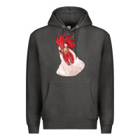 Charcoal Heather silly chicken head Premium Hoodie - RanaPortraitStore