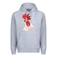 Heather Grey silly chicken head Premium Hoodie - RanaPortraitStore
