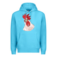 Ocean Blue silly chicken head Premium Hoodie - RanaPortraitStore