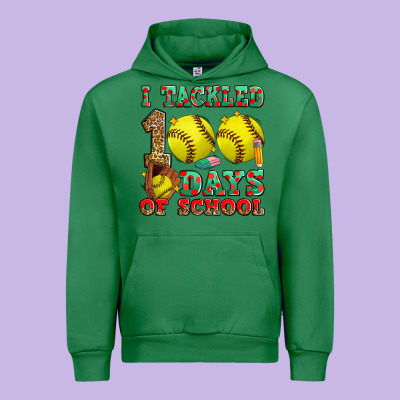I Tackled 100 Days Of School Softball Urban Hoodie Designed By Zillion Design Studio