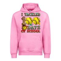 Fuchsia Pink i tackled 100 days of school softball Urban Hoodie - Zillion Design Studio