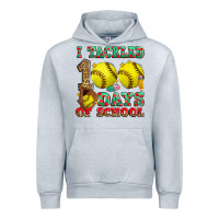 Heather Grey i tackled 100 days of school softball Urban Hoodie - Zillion Design Studio