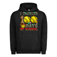 Pigment Black i tackled 100 days of school softball Urban Hoodie - Zillion Design Studio
