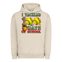 Pigment French Oak i tackled 100 days of school softball Urban Hoodie - Zillion Design Studio