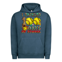 Pigment Midnight Navy i tackled 100 days of school softball Urban Hoodie - Zillion Design Studio