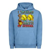 Pigment Pebble Blue i tackled 100 days of school softball Urban Hoodie - Zillion Design Studio