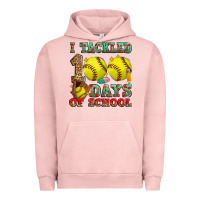 Pigment Salmon i tackled 100 days of school softball Urban Hoodie - Zillion Design Studio