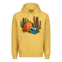 Antique Gold sunflower cactus pumpkin fall Premium Hoodie - RanaPortraitStore