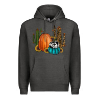 Charcoal Heather sunflower cactus pumpkin fall Premium Hoodie - RanaPortraitStore