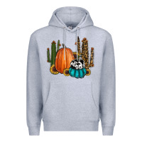 Heather Grey sunflower cactus pumpkin fall Premium Hoodie - RanaPortraitStore